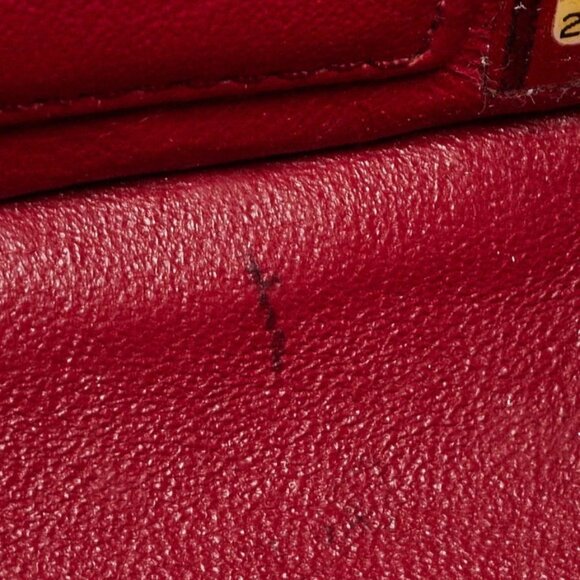 Chanel Red Quilted Cross Stitch Leather Small Coco Handle Bag - Picture 9 of 11